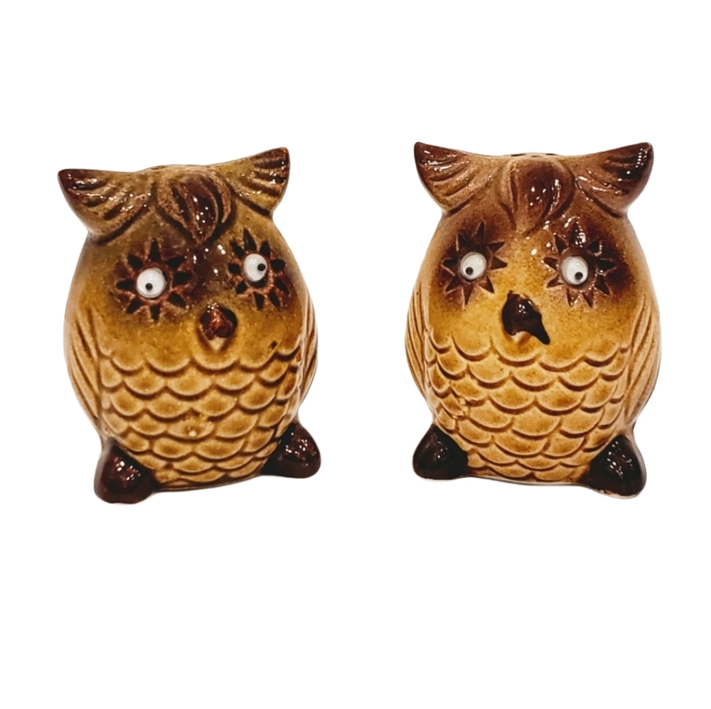 Vintage Owl Salt and Pepper Shakers